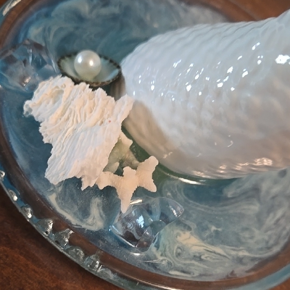 White Ceramic Mermaid Tail Decor - Picture 3 of 8